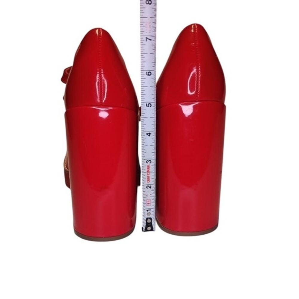 Steve Madden Twice Patent Red Platform Mary Jane Block Heels Double strap 9m - Picture 7 of 16